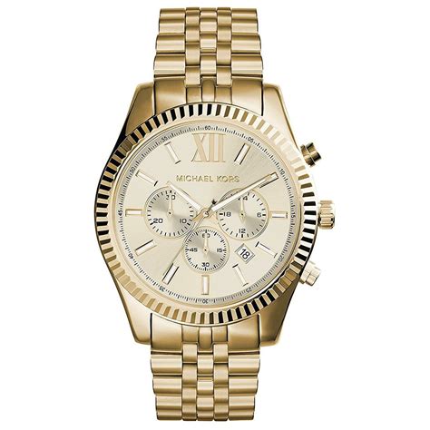 michael kors men's gold tone lexington watch|michael kors lexington chronograph watch.